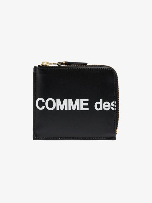 Black Logo Zipped Leather Wallet