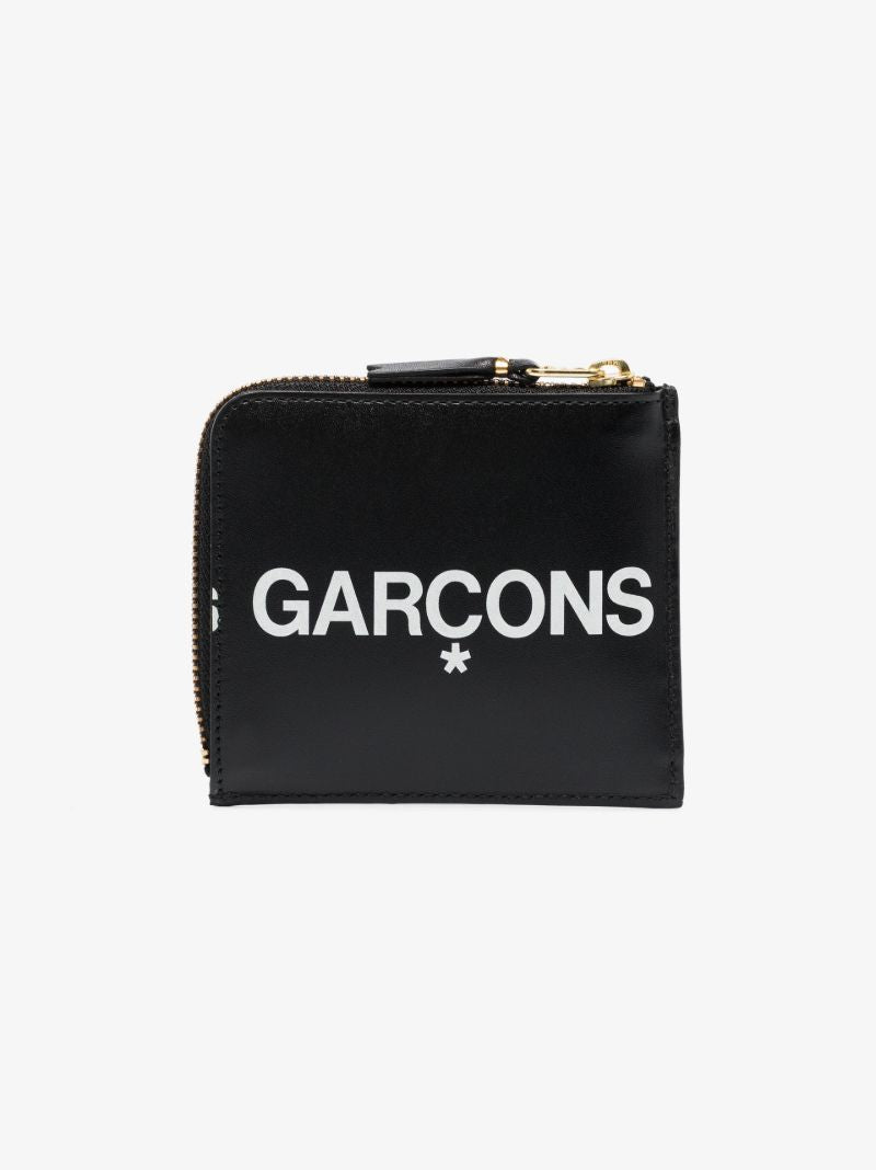 Black Logo Zipped Leather Wallet