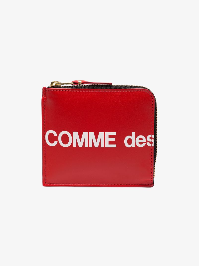 Red Logo Zipped Leather Wallet