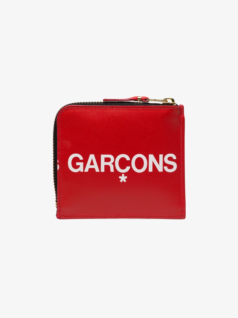 Red Logo Zipped Leather Wallet