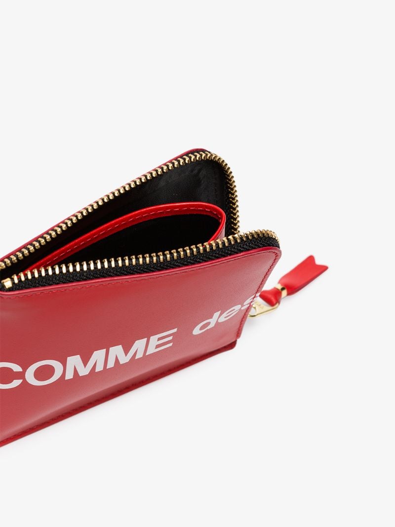 Red Logo Zipped Leather Wallet