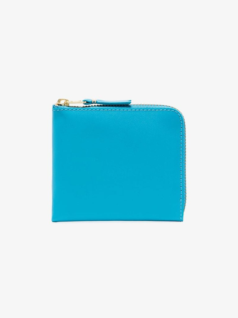 Blue Small Zip Leather Wallet
