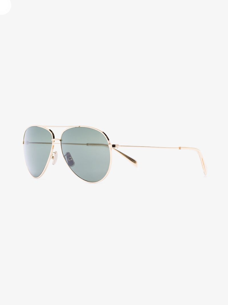 Gold Tone Aviator Sunglasses