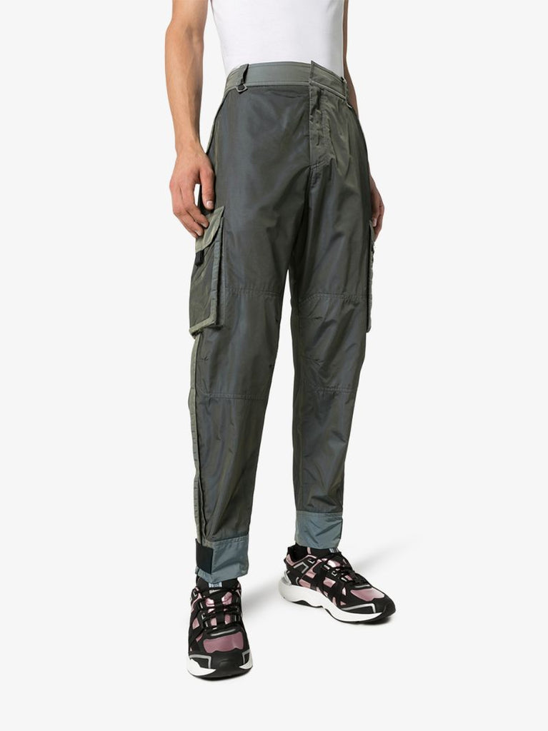 Pocket Detail Sheen Cargo Trousers