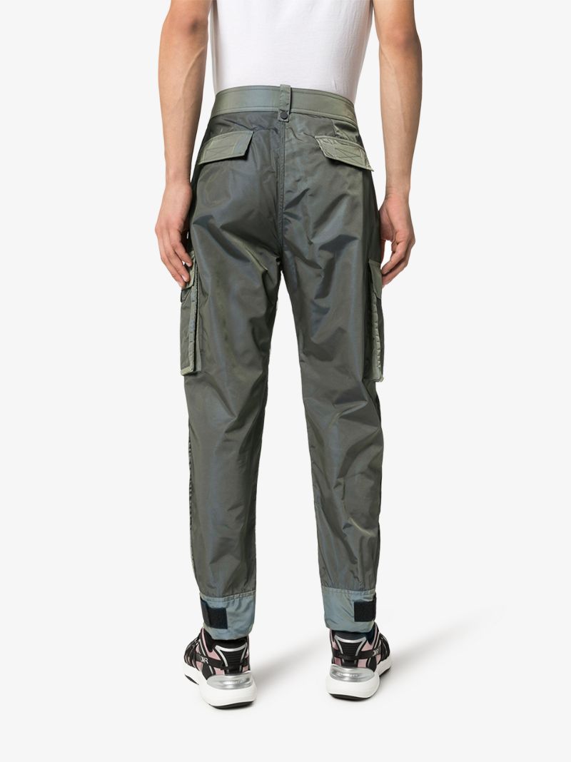 Pocket Detail Sheen Cargo Trousers