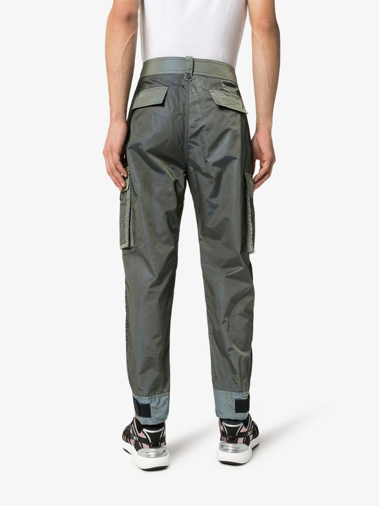 Pocket Detail Sheen Cargo Trousers