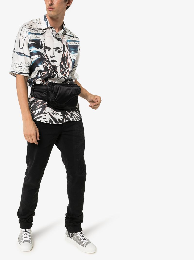 X Raymond Pettibon Mona Lisa Print Silk Shirt