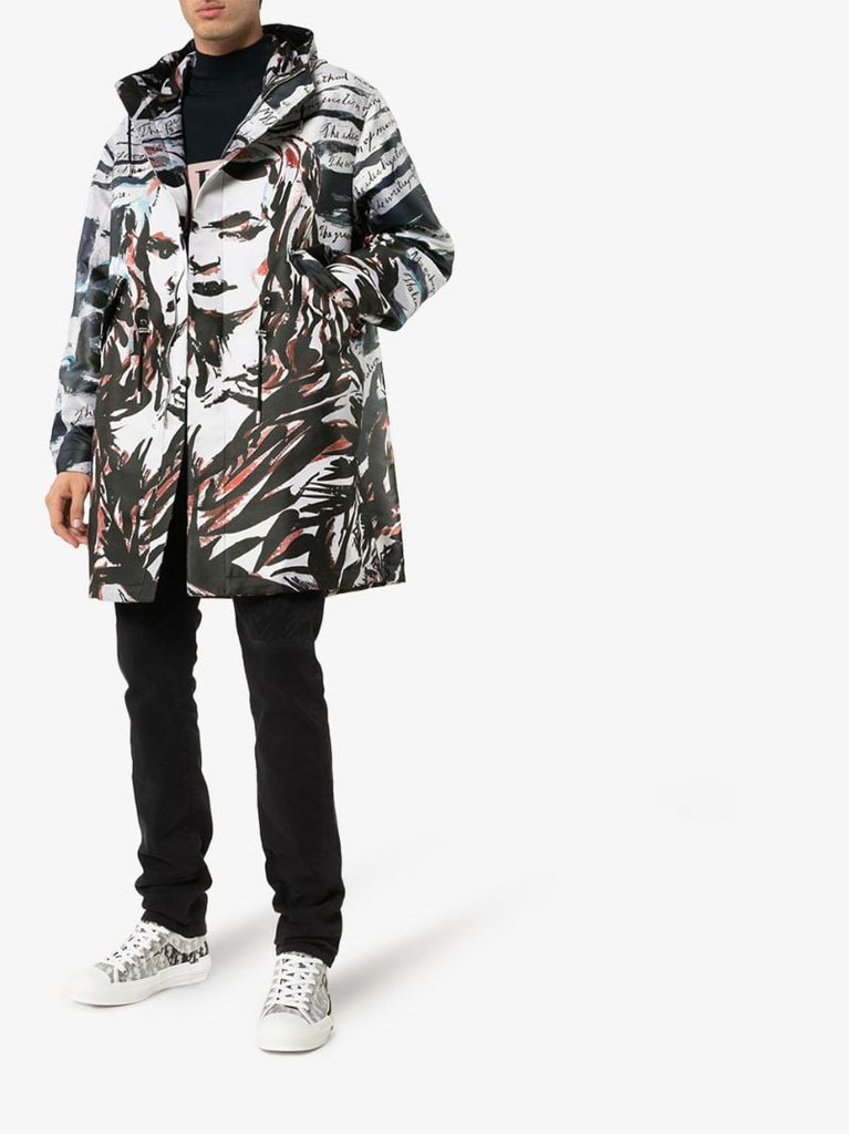 X Raymond Pettibon Mona Lisa Print Parka Coat