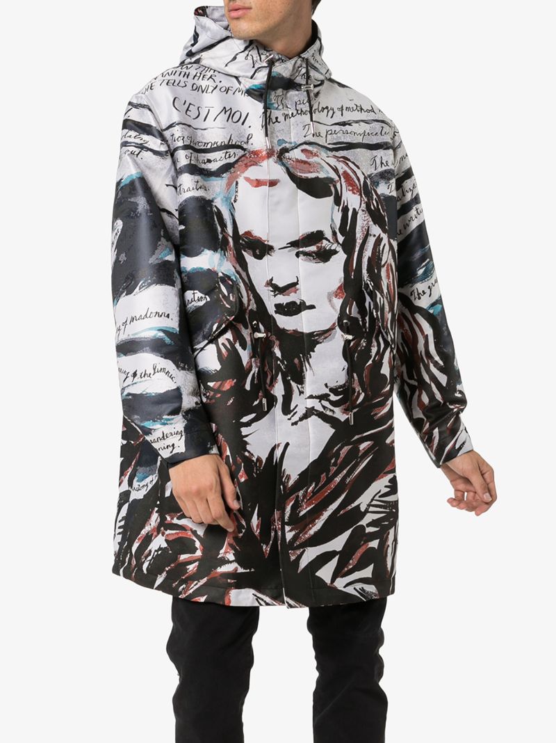 X Raymond Pettibon Mona Lisa Print Parka Coat