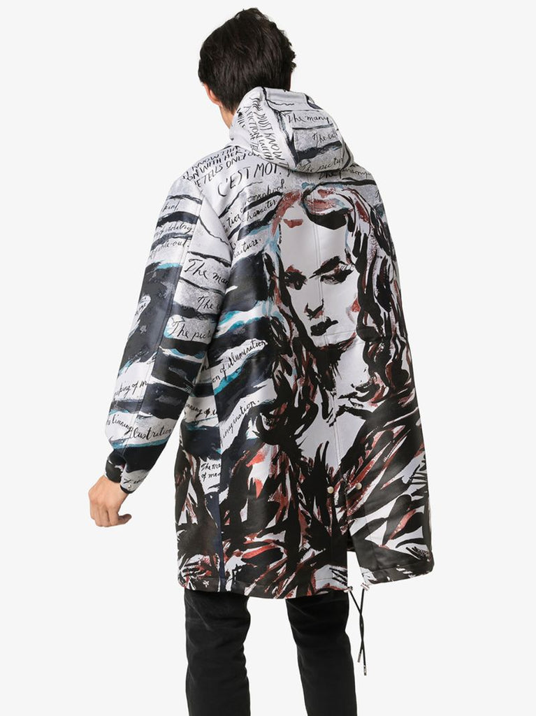X Raymond Pettibon Mona Lisa Print Parka Coat