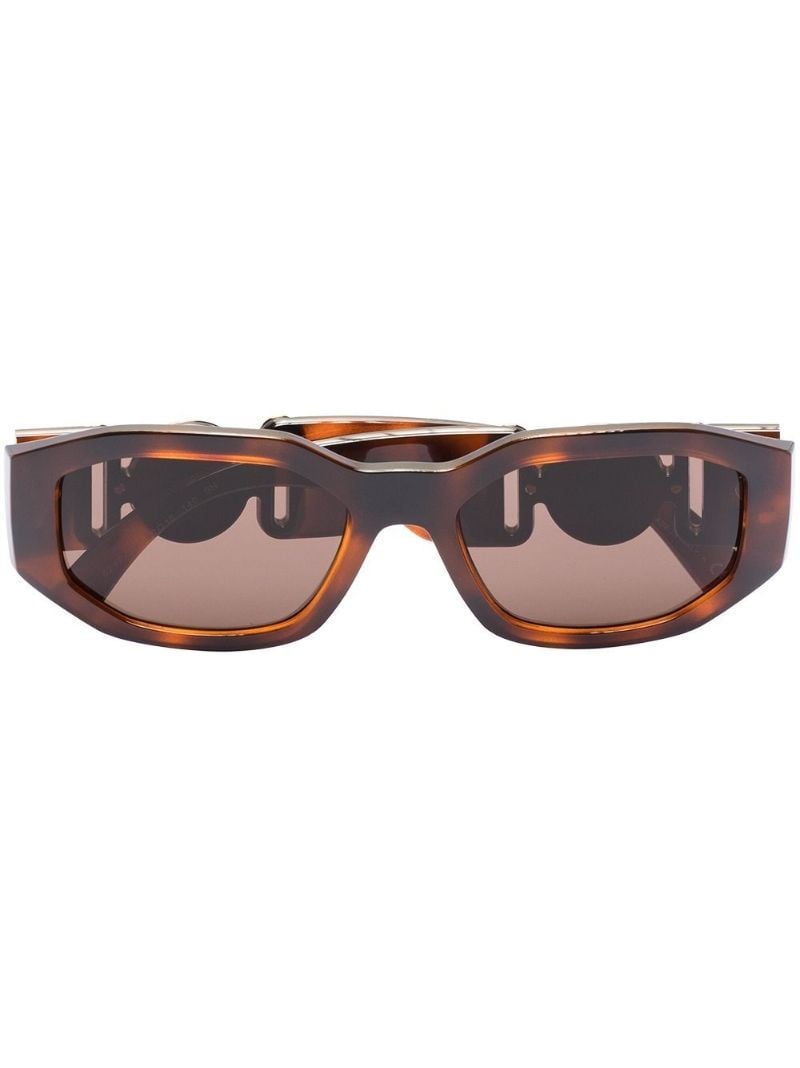 Brown Biggie Rectangle Sunglasses
