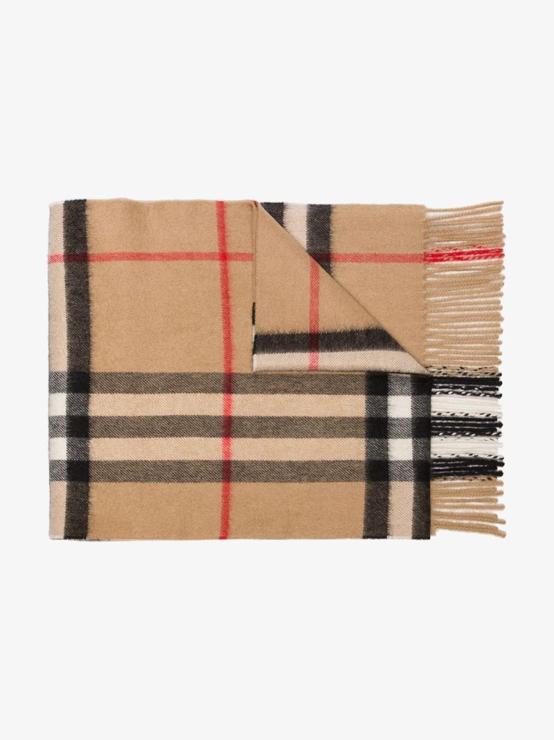 Neutral Vintage Check Cashmere Scarf
