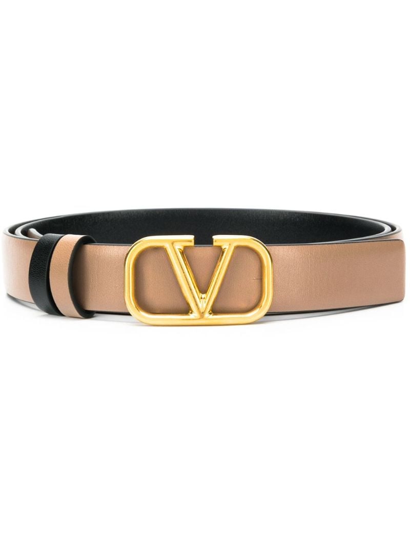 Beige Vlogo Signature Reversible Belt