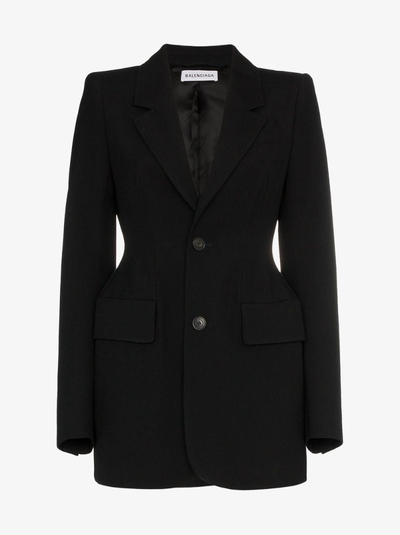 Black Hourglass Virgin Wool Blazer