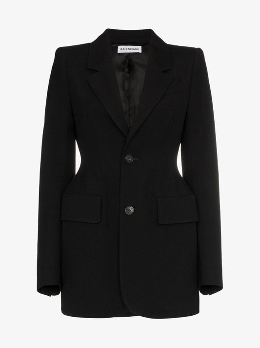 Black Hourglass Virgin Wool Blazer