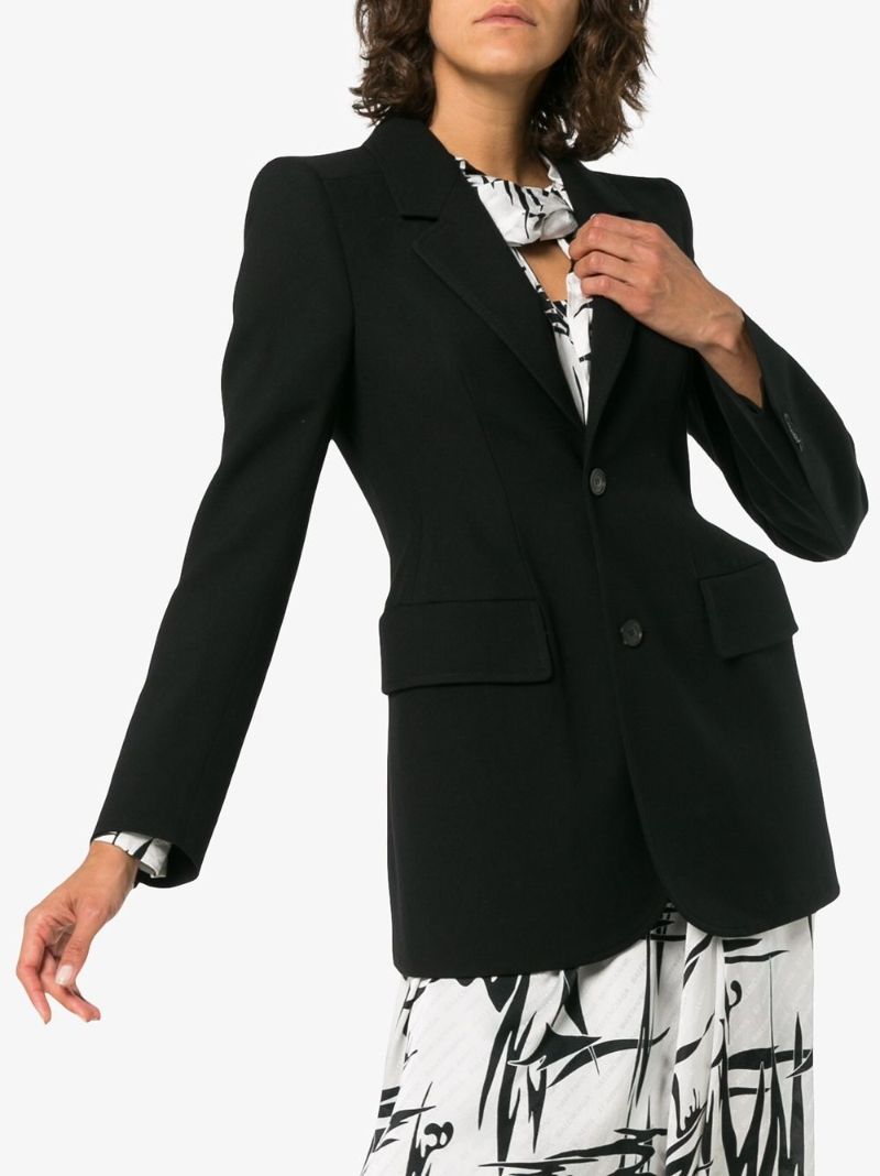 Black Hourglass Virgin Wool Blazer