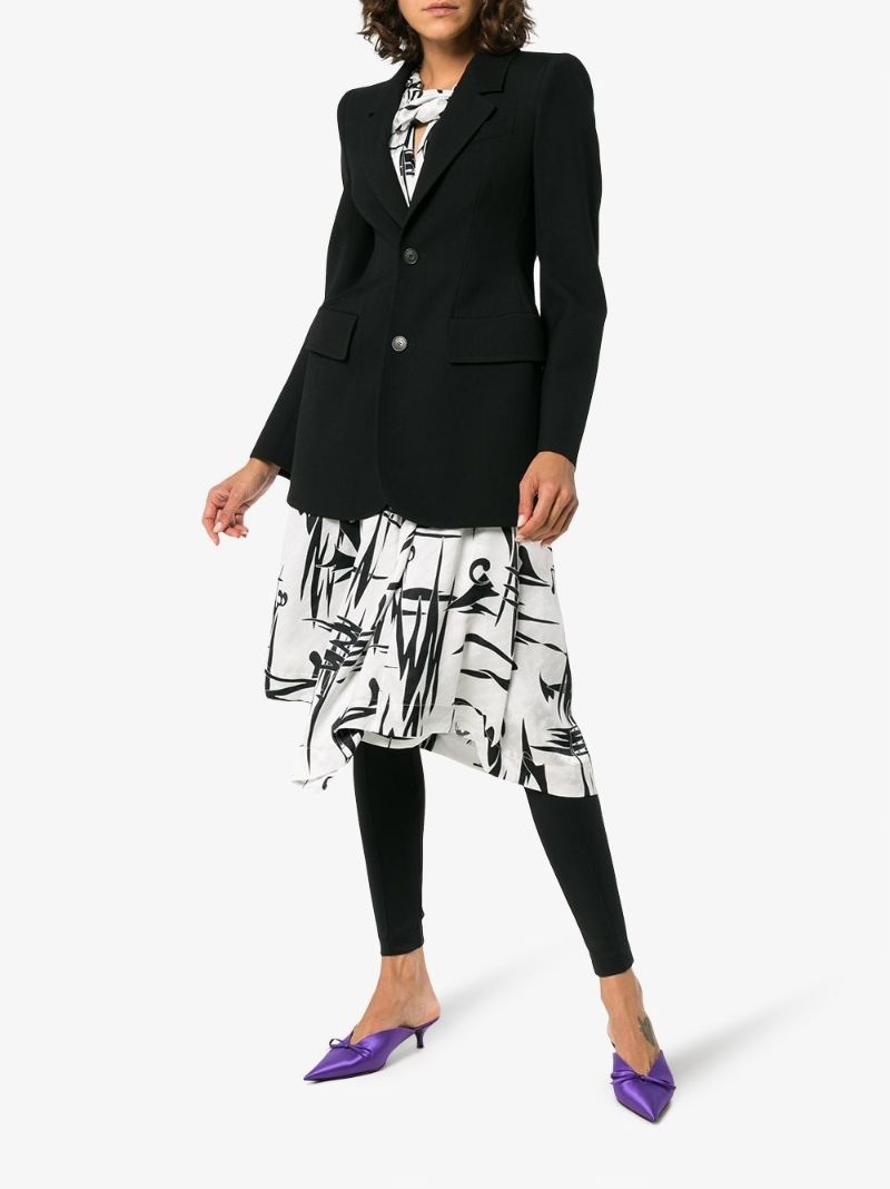 Black Hourglass Virgin Wool Blazer
