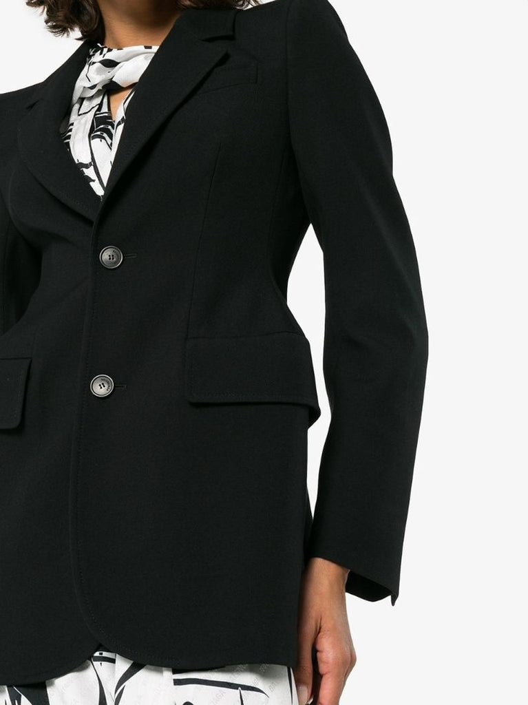 Black Hourglass Virgin Wool Blazer