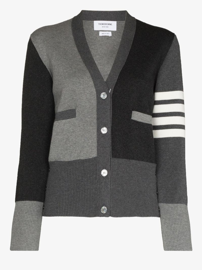 Funmix 4-bar V-neck Cardigan
