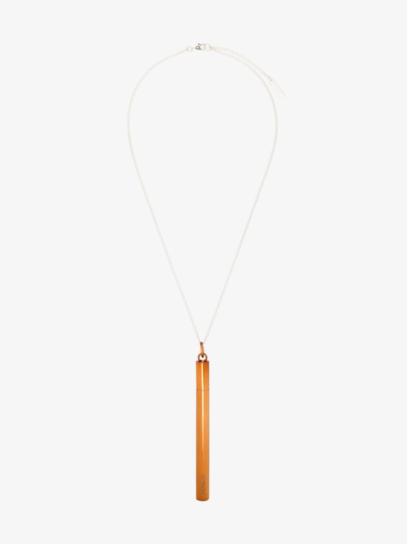 Brown Cigarette Case Necklace