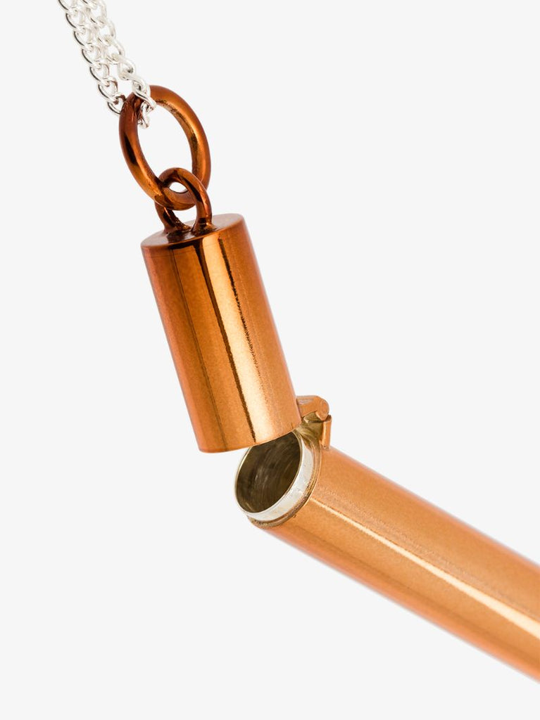 Brown Cigarette Case Necklace