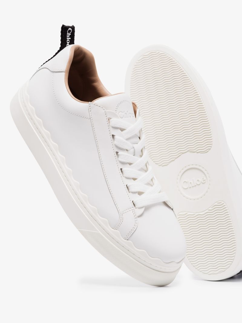 White Lauren Low Top Leather Sneakers