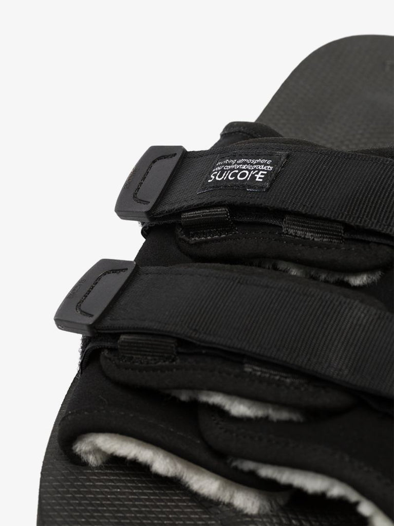 Black Moto Leather Slides