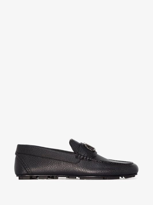 Black Vlogo Leather Driving Shoes