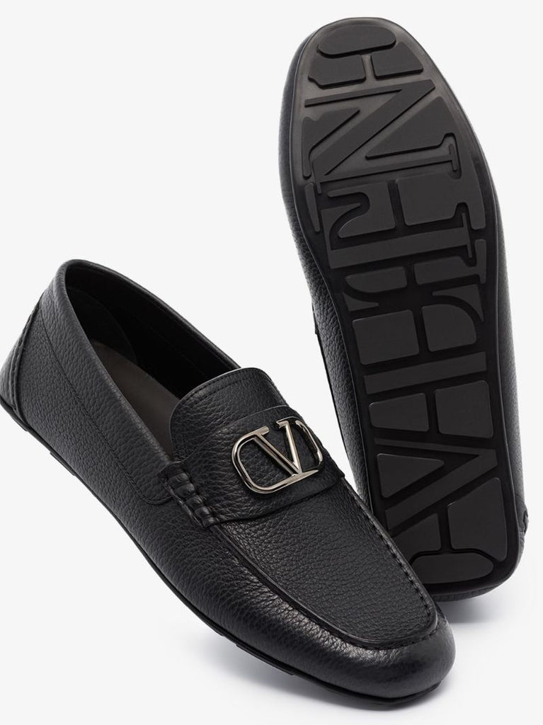 Black Vlogo Leather Driving Shoes