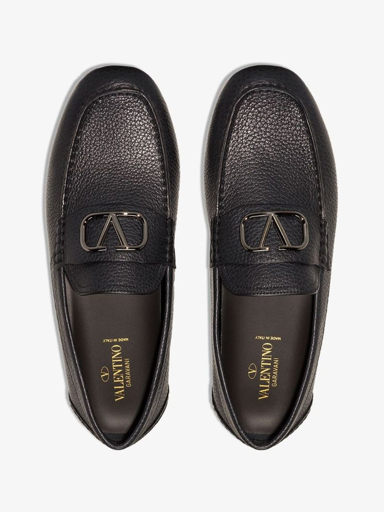 Black Vlogo Leather Driving Shoes