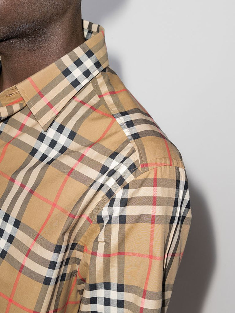 Neutral Vintage Check Cotton Shirt
