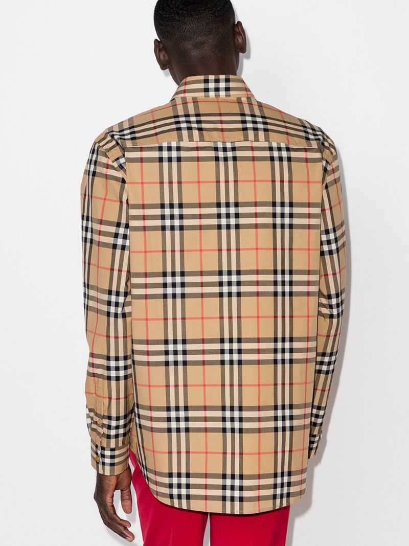 Neutral Vintage Check Cotton Shirt