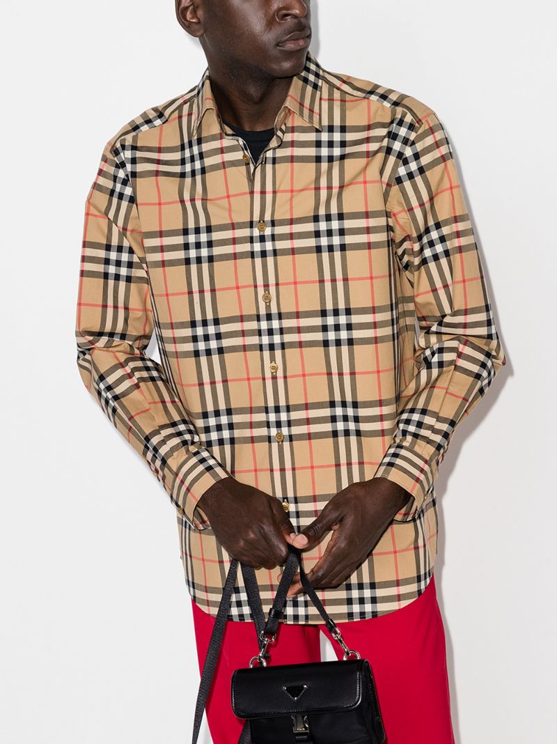 Neutral Vintage Check Cotton Shirt