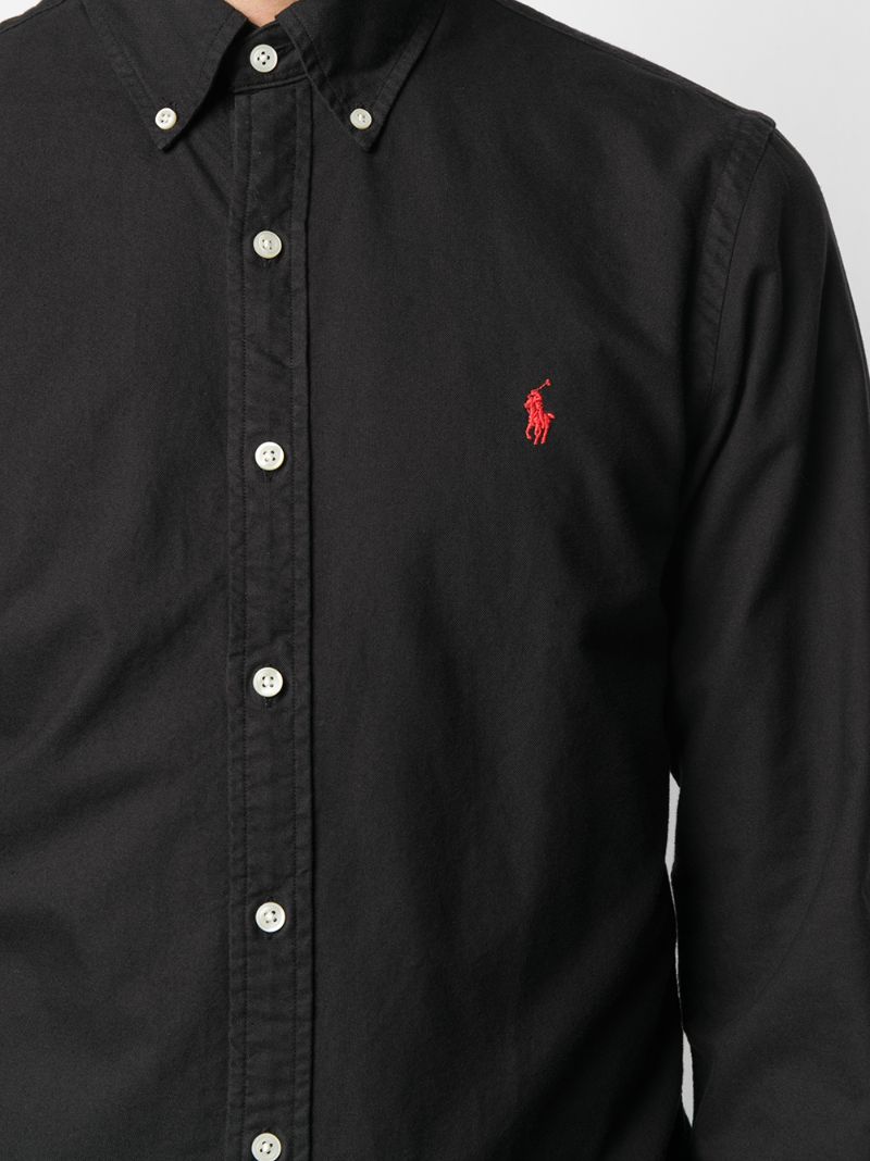 Black Polo Pony Embroidery Shirt