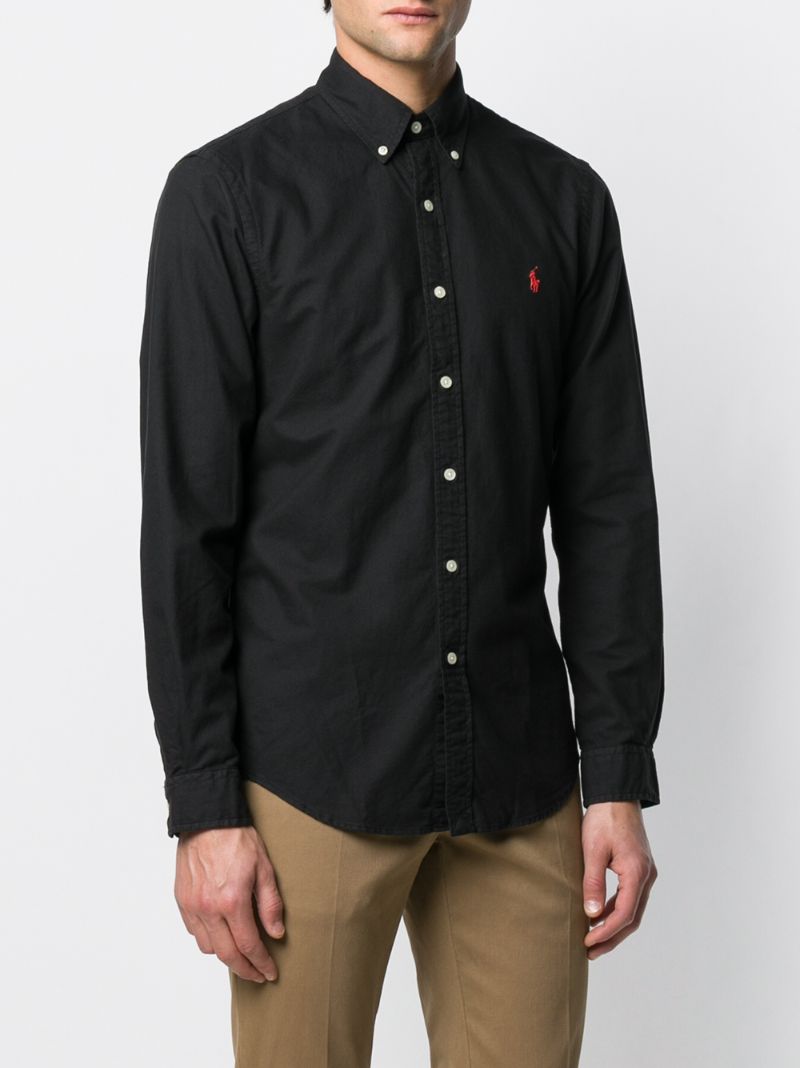 Black Polo Pony Embroidery Shirt