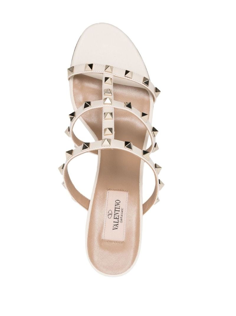 White 60 Rockstud Caged Sandals