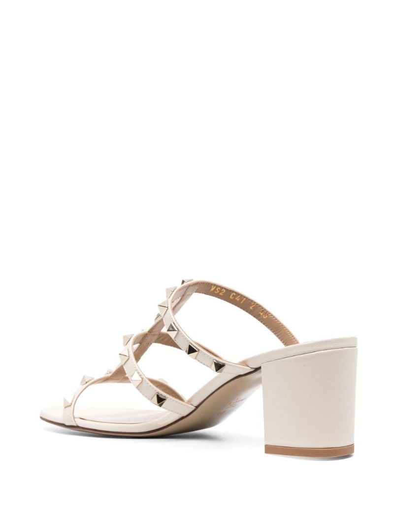 White 60 Rockstud Caged Sandals