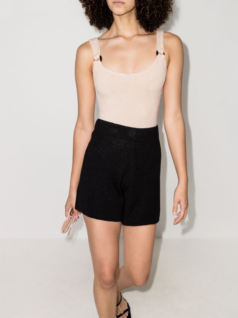 Beige Domino Crinkle Swimsuit