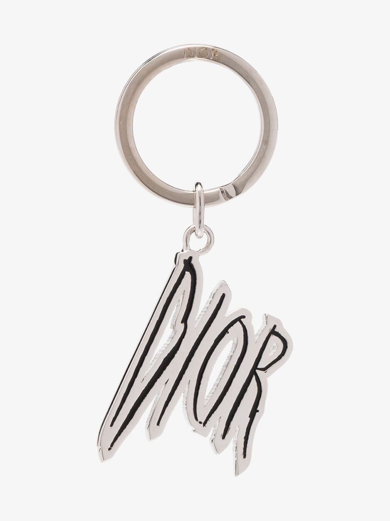 Silver Tone Brass Logo Keyring