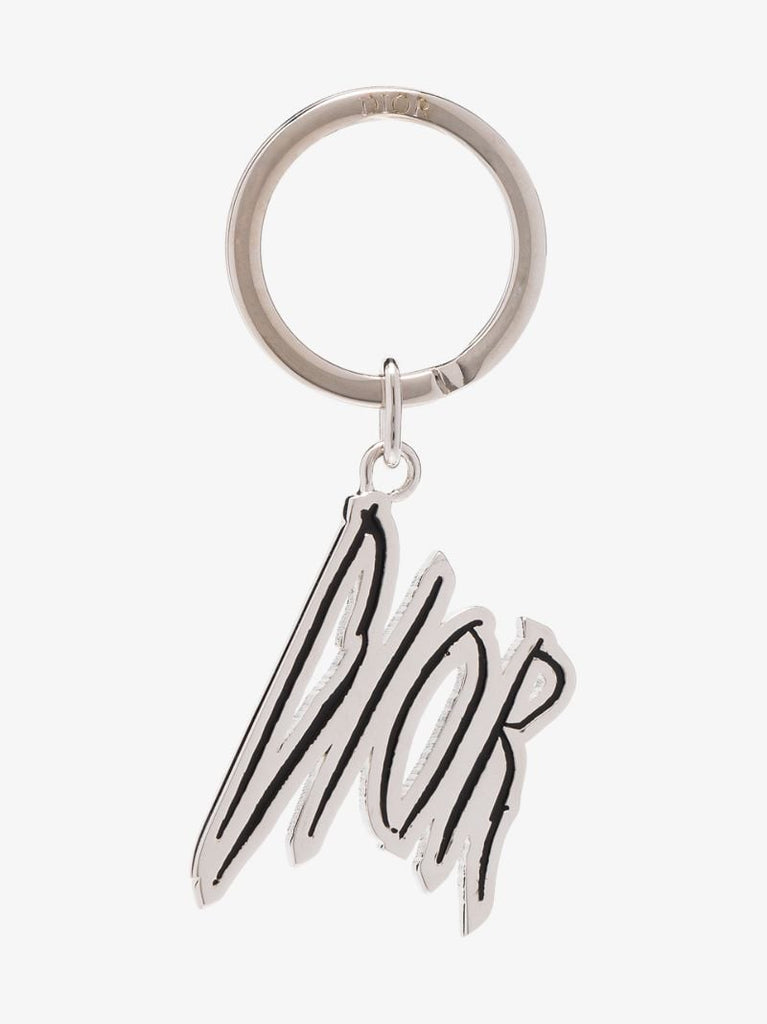 Silver Tone Brass Logo Keyring