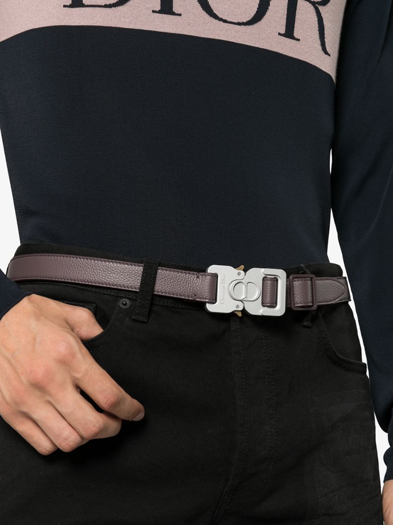 Grey Matthew Buckled Leather Belt