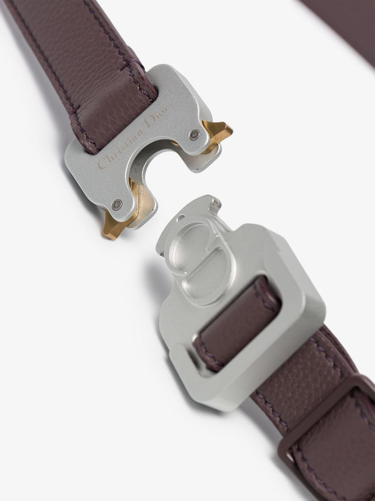 Grey Matthew Buckled Leather Belt