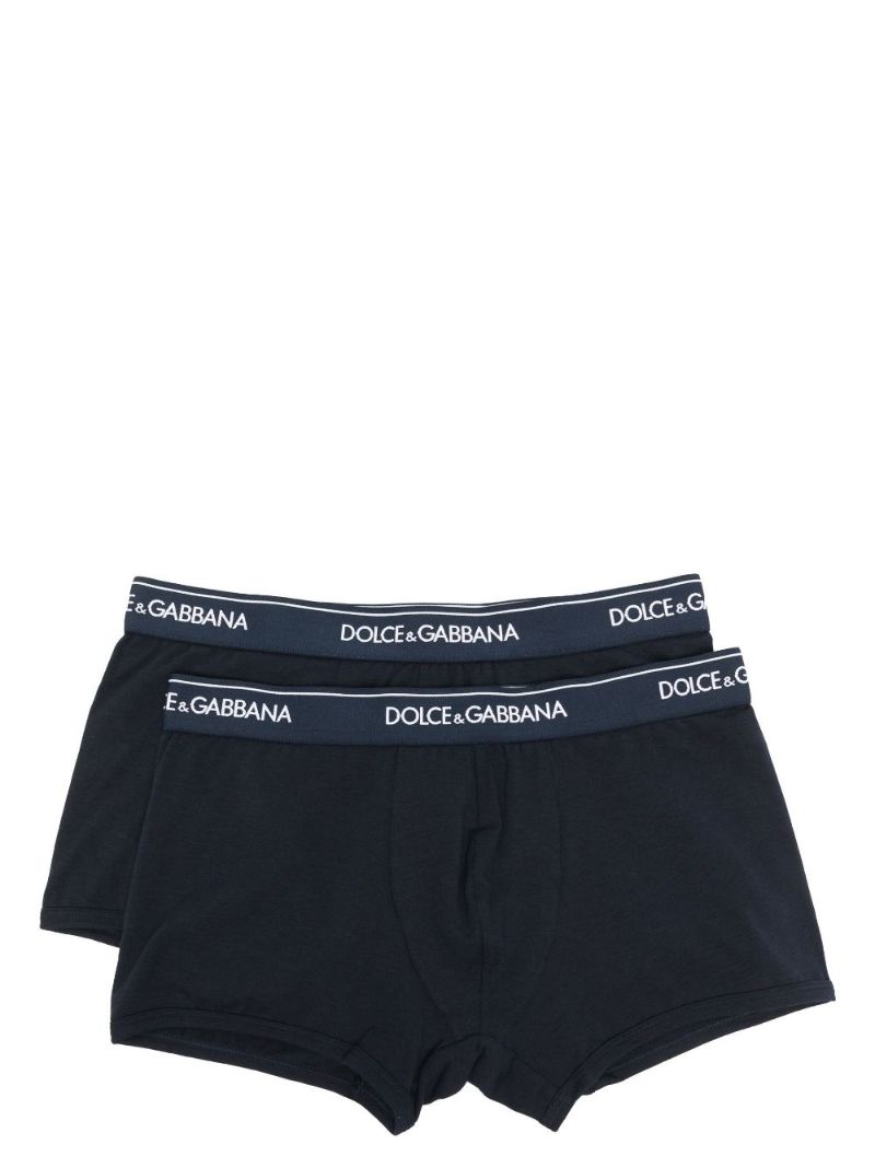 Blue Logo Cotton Boxer Brief Set