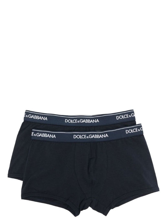 Blue Logo Cotton Boxer Brief Set