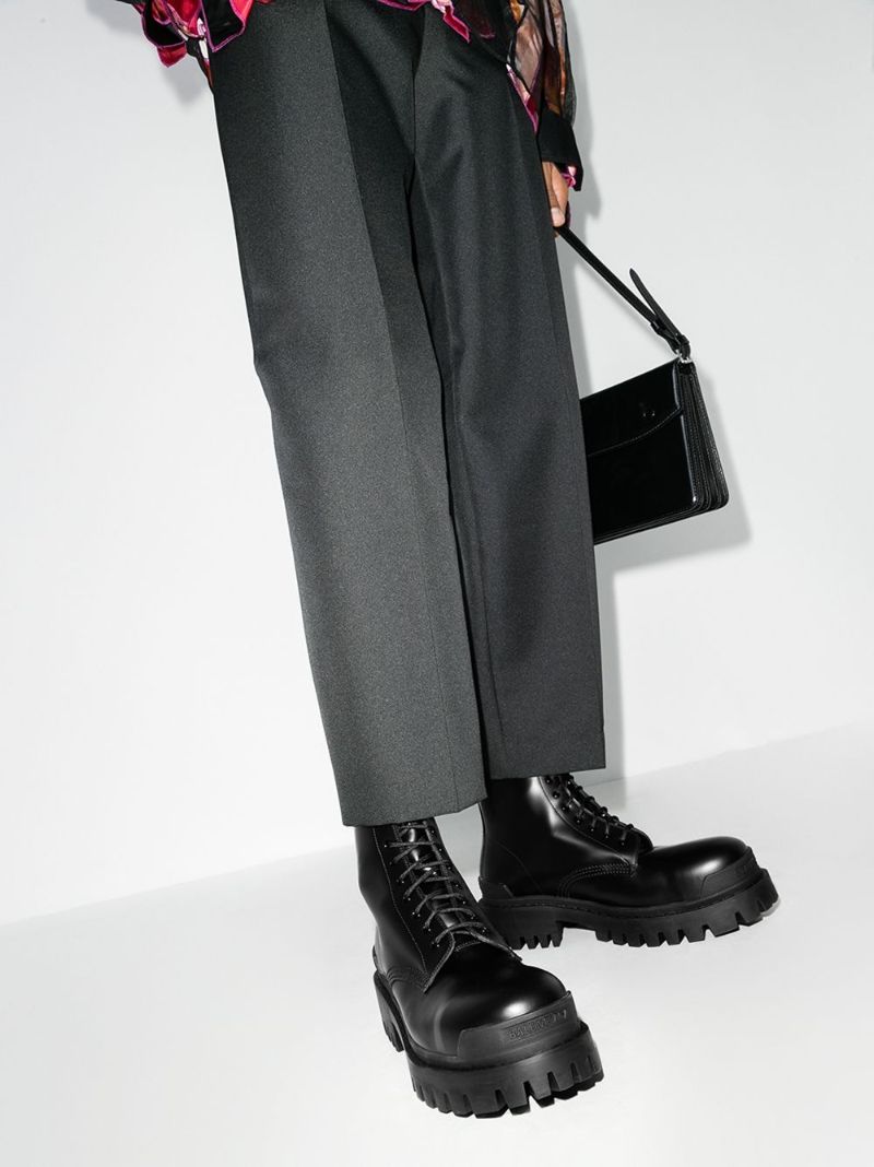 Black Strike Leather Boots