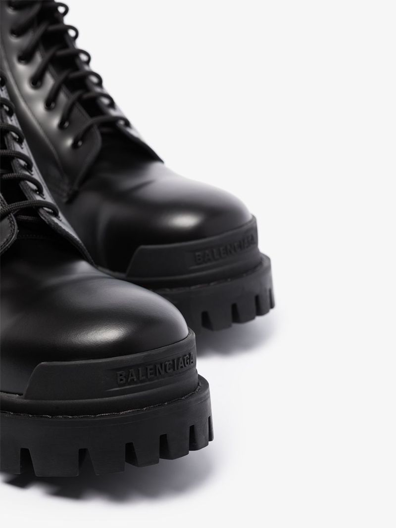 Black Strike Leather Boots