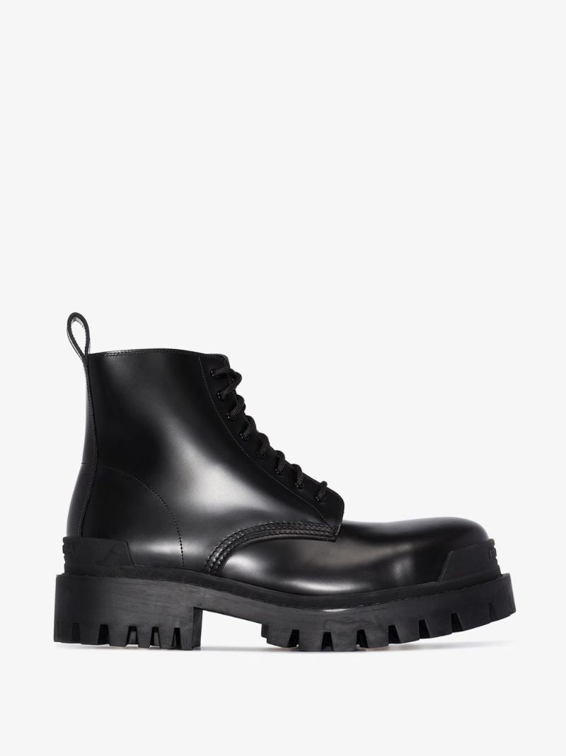 Black Strike Leather Boots
