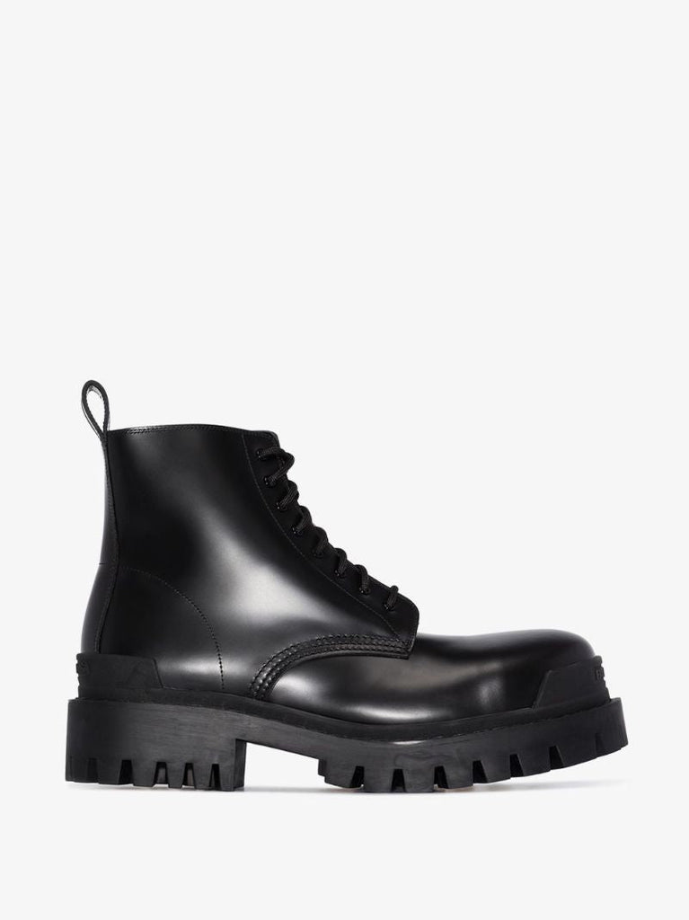 Black Strike Leather Boots