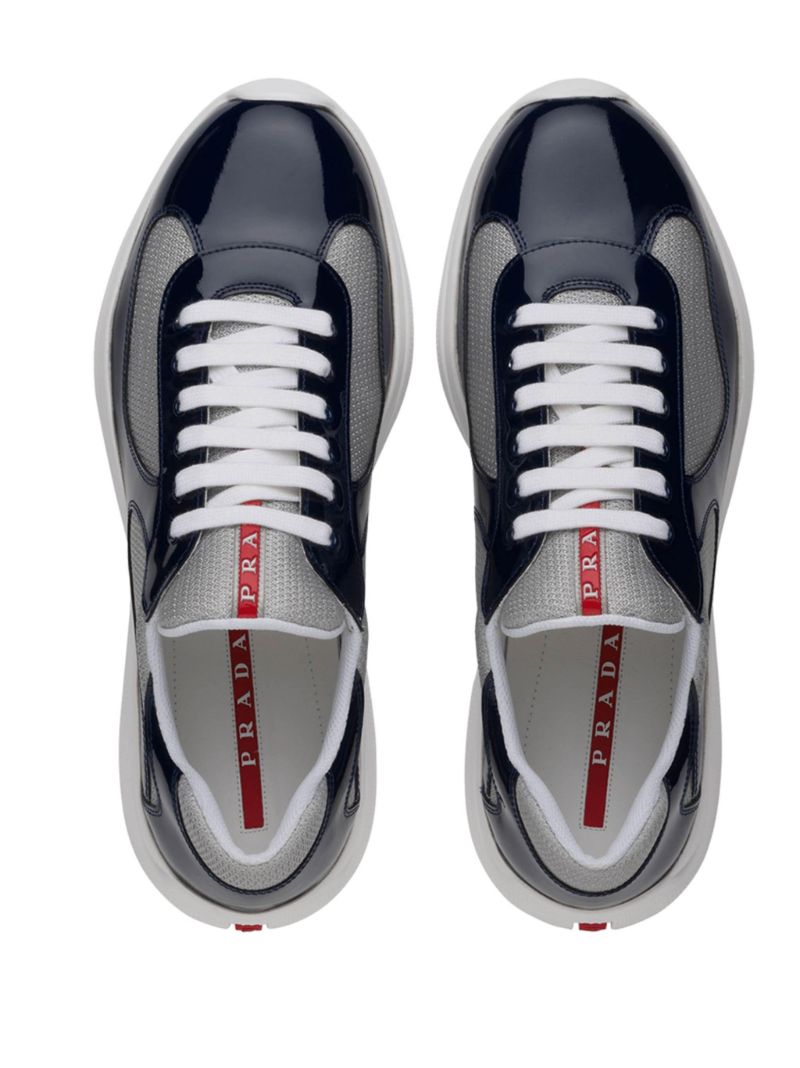 Blue and Grey America's Cup Leather Sneakers