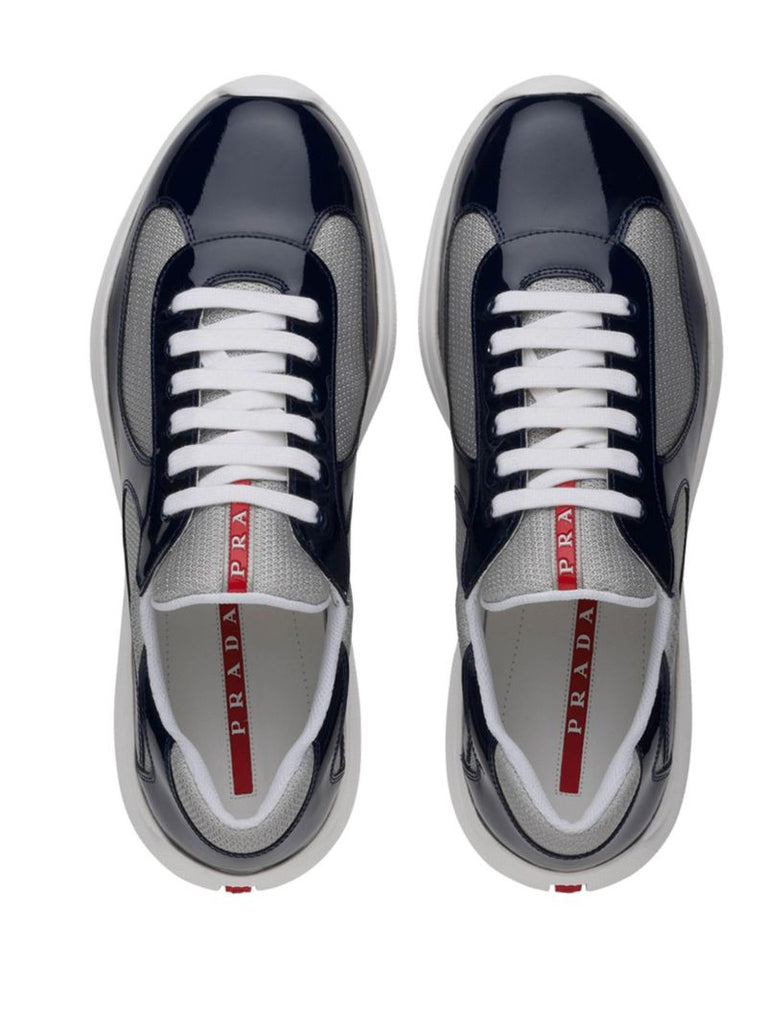 Blue and Grey America's Cup Leather Sneakers